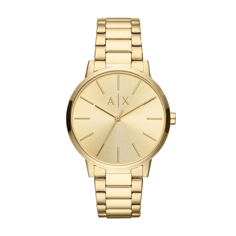 armani exchange reloj dorado